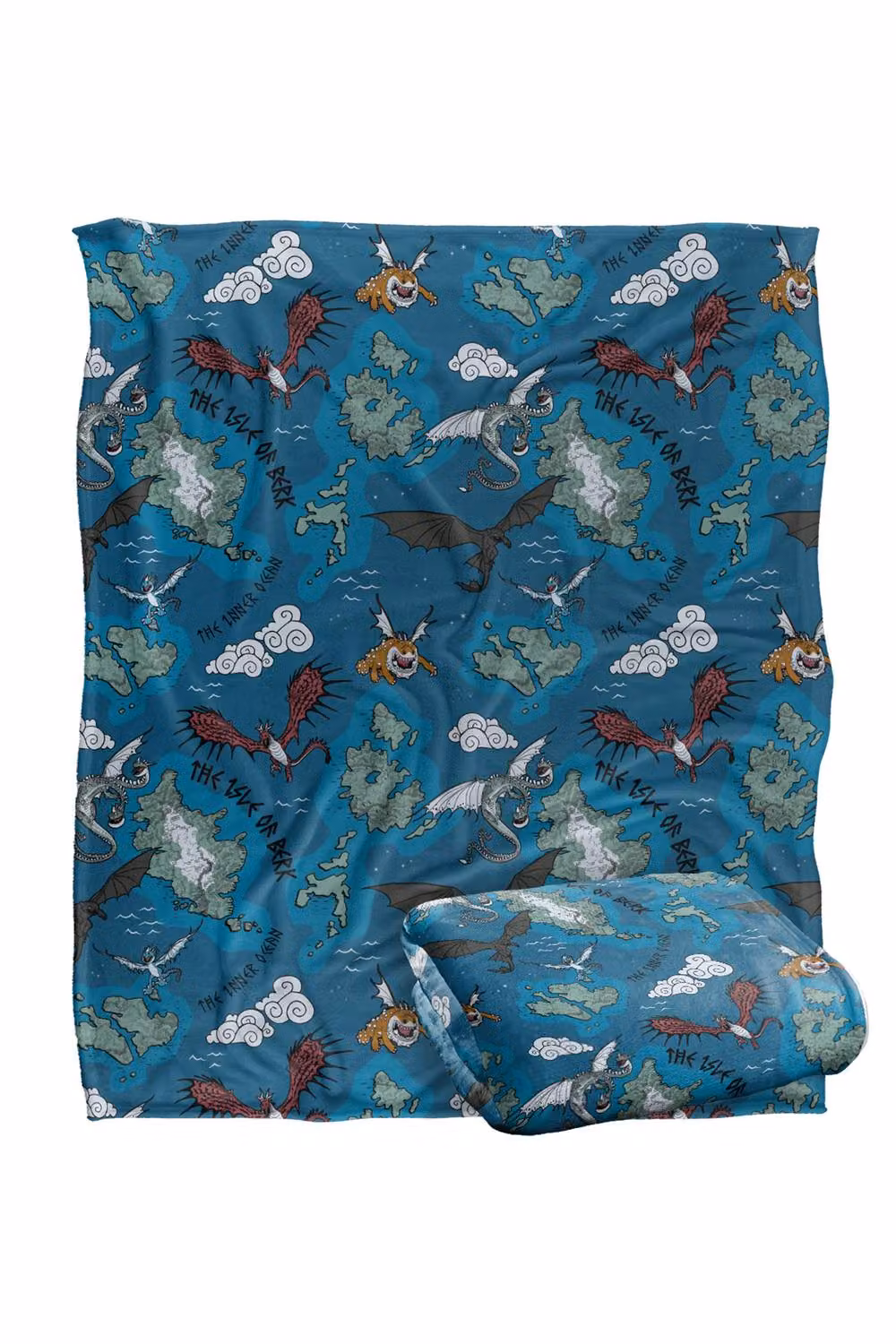 NBCU Toothless The Isle Of Berk Map Super Soft Throw Blanket, Multicolour, W x D: 152.4 x 127 cm – 2
