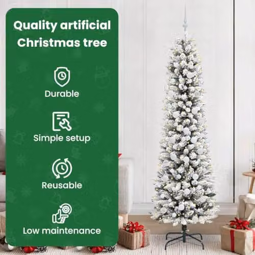 vidaXL Artificial White Christmas Tree, Height: 210 cm – 4