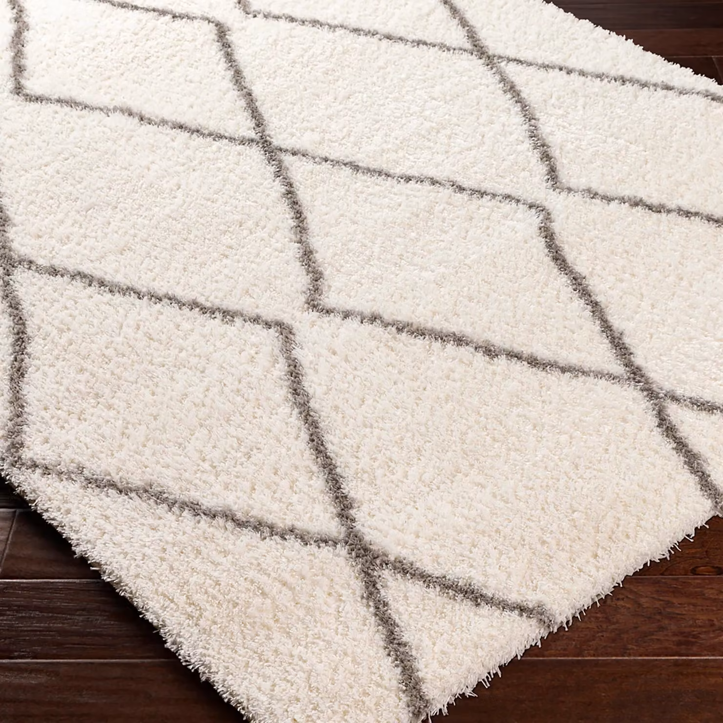 Livabliss Cloudy Shag Modern Rectangular Plush Pile Rug in Grey and White, W: 160 cm, L: 215 cm – 3
