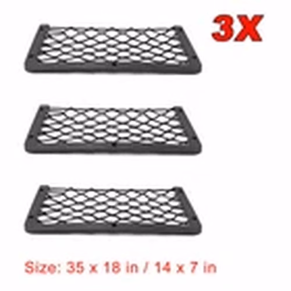 EONLION 3-Piece Elastic Storage Net Car Seat Organiser for Camper Vans, Black – 2