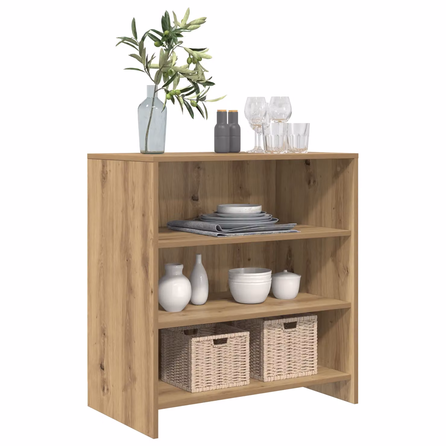 Berkfield Home Artisan Oak Sideboard in Brown, W/D/H: 70 x 41 x 75 cm – 3
