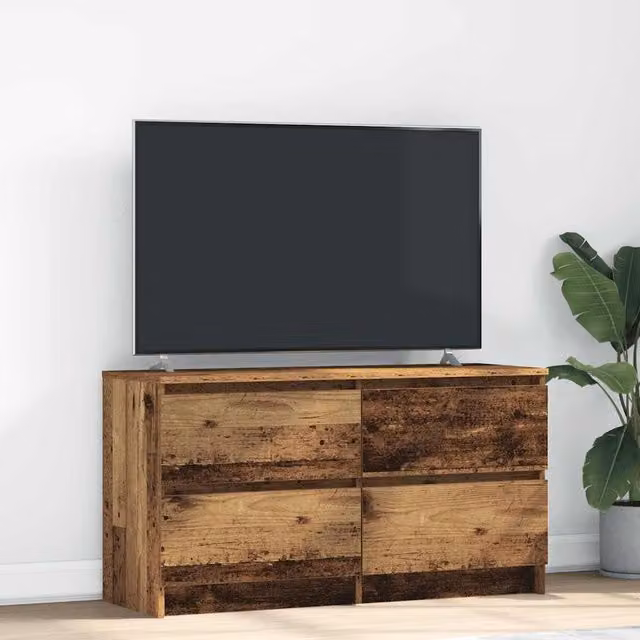 Berkfield Home Rustic Old Wood TV Cabinet in Brown, W/D/H: 100 x 35 x 54 cm