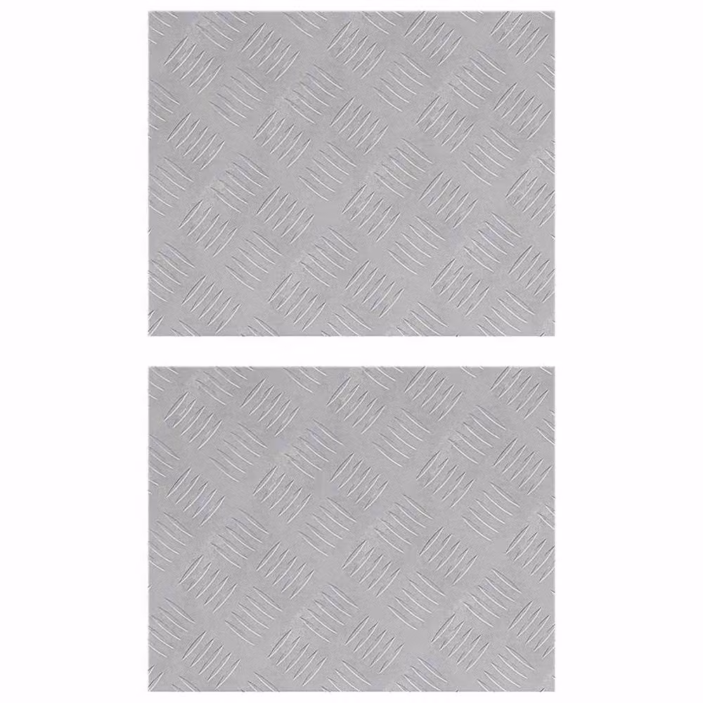 Berkfield Home Silver Aluminium Anti-Slip Checker Plate Sheets, 2 Pack, W: 50 cm, D: 40 cm – 1