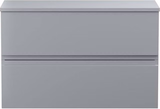 Balterley Mavesyn Contemporary 2 Drawer Wall Hung Vanity Unit, Satin Grey, W: 80 cm – 1