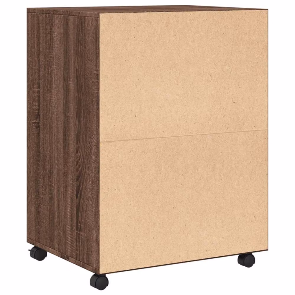 Berkfield Home Modern Rolling Cabinet in Brown Oak, W/D/H: 60 x 48 x 81 cm – 5