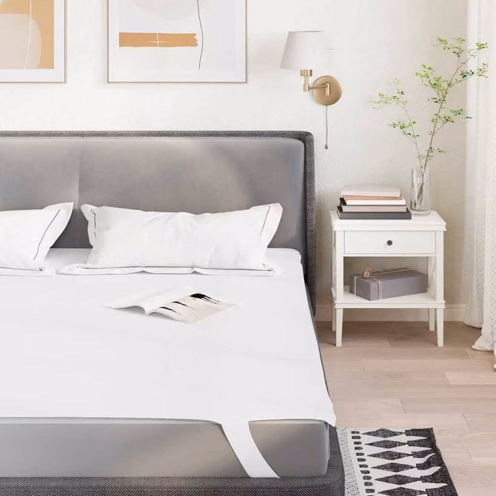 Berkfield Home Waterproof Mattress Protector, White, W/D/H: 140 x 190 cm – 1