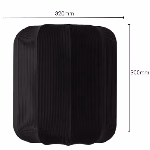 CGC Lighting Black Cylinder Ribbed Stretch Cotton Fabric Lampshade – 6