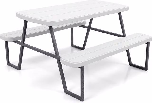 Costway Kids Picnic Table with Benches in White