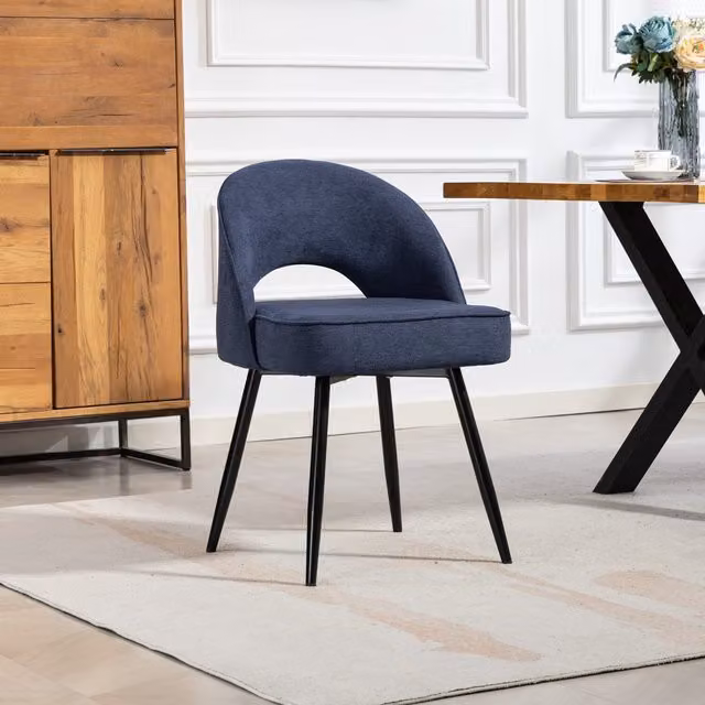 Ashley Modern Fabric Dining Chairs Set of 2 in Blue