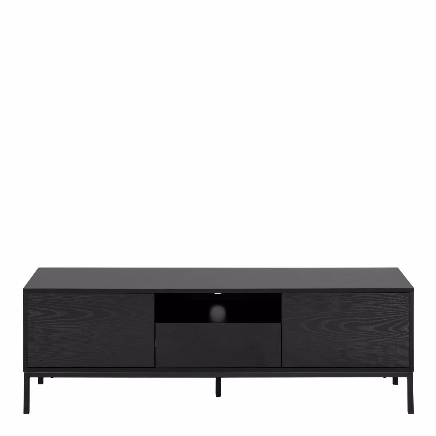 Furniture To Go Seaford Modern 2 Door 1 Drawer TV Unit in Ash Black – 2