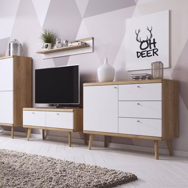 Abakus Direct Prime Sideboard in White Rustic Wood