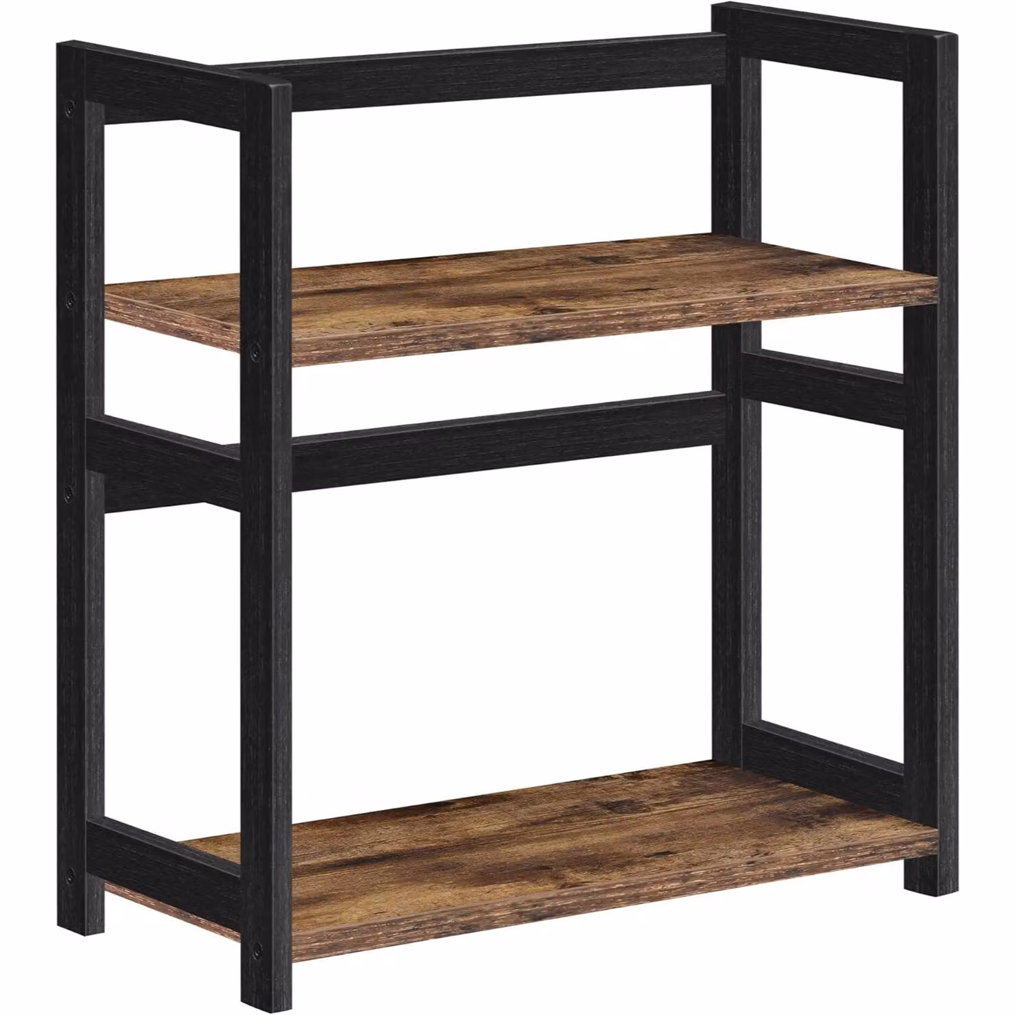 SONGMICS Multi Room Dual Level Storage Organizer with Bamboo Frame in Brown and Black – 3