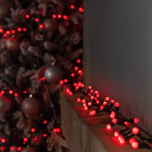 Samuel Alexander 600 Christmas Berry String Lights in Red and Green with Multi-Action LEDs