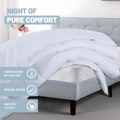 SleepyNights 13.5 Tog Double Hollowfibre Duvet, White, W/D/H: 200 x 200 cm – 3