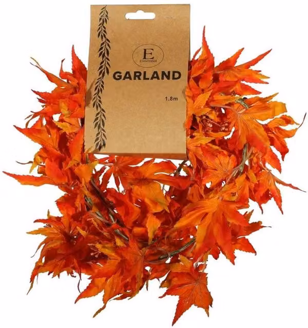 KDMD Essential Orange Acer Palmatum Garland with Foliage, Length: 180 cm