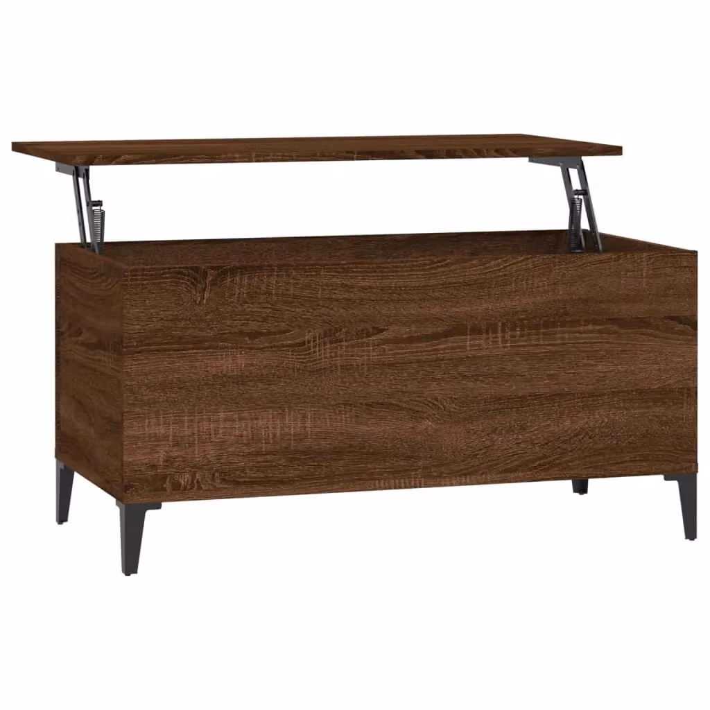 Berkfield Home Brown Oak Coffee Table with Lift Mechanism, W: 90 cm, D: 44.5 cm, H: 45 cm – 2