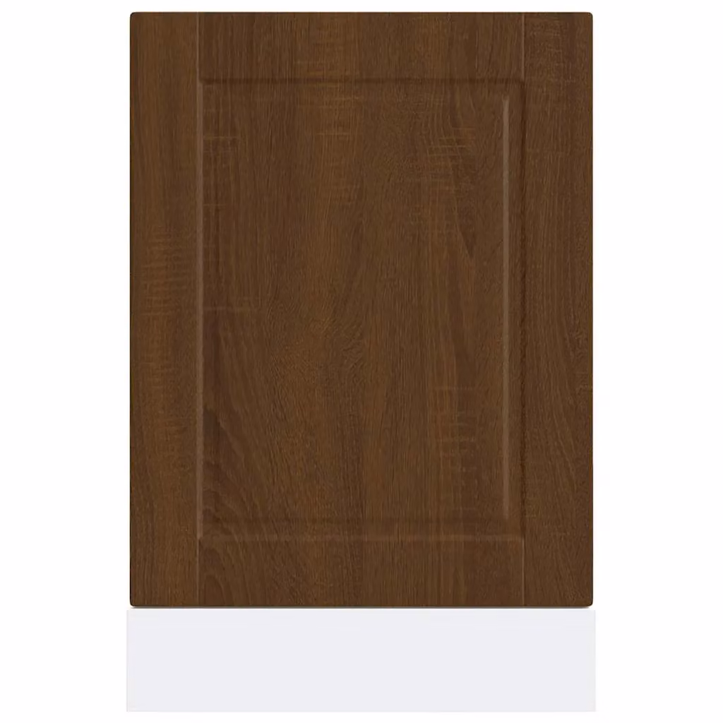 Berkfield Home Dishwasher Panel in Porto Brown Oak, Engineered Wood, W: 45 cm, H: 67 cm – 3