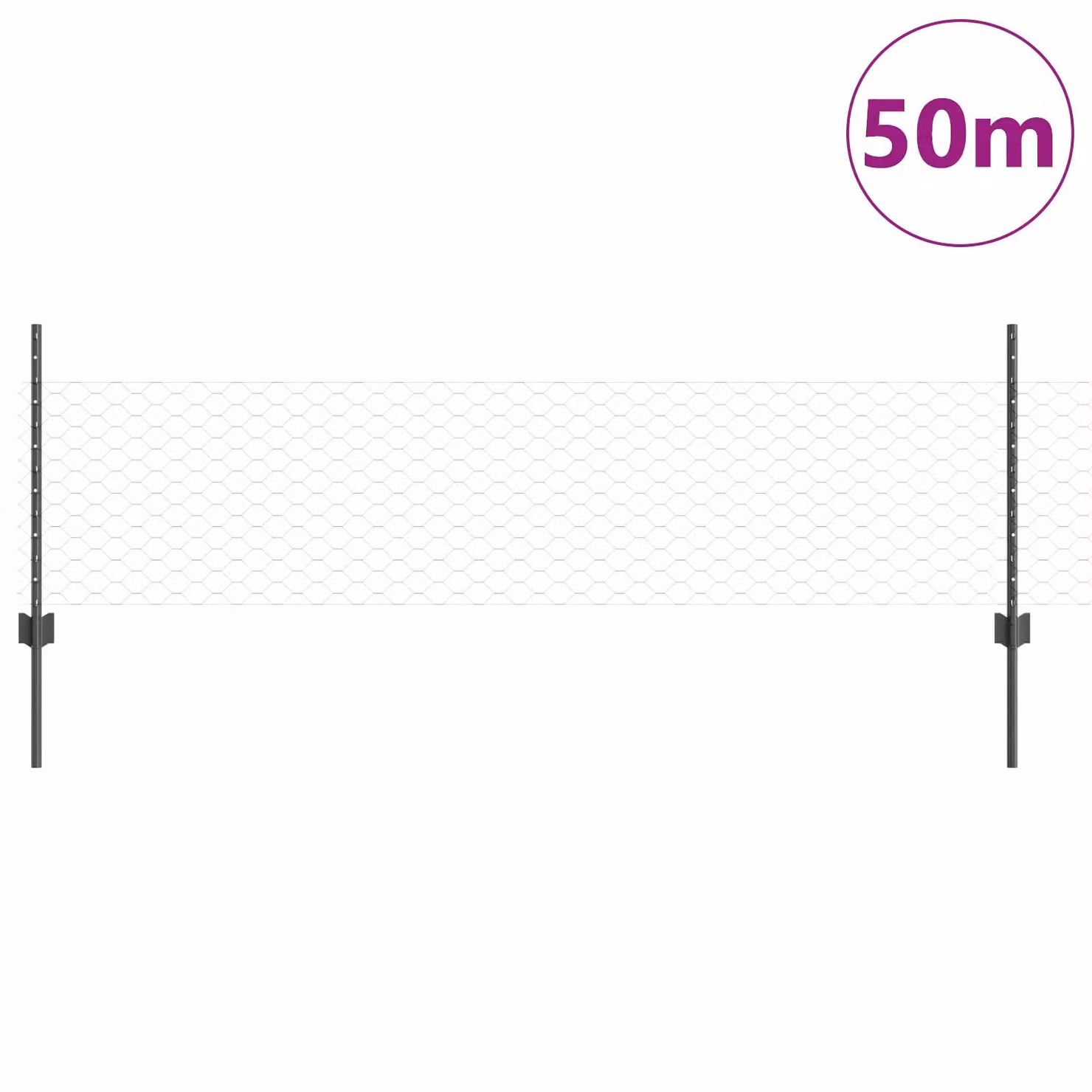 Berkfield Home Grey Steel Hexagon Fence and U-Channel Fence Posts Set, Height: 60 cm – 3