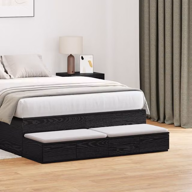 Berkfield Home Bed Drawers in Black, W/D/H: 120 x 36.5 x 16.5 cm – 1