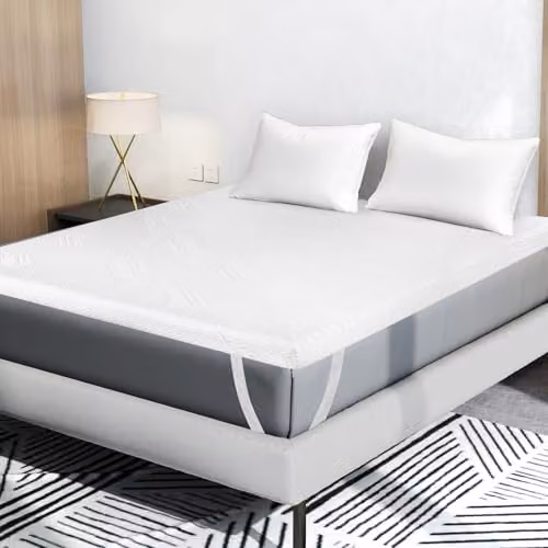 Lavio King Size Memory Foam Mattress Topper with Cooling Gel and Bamboo Charcoal, 8cm Thick, White – 2