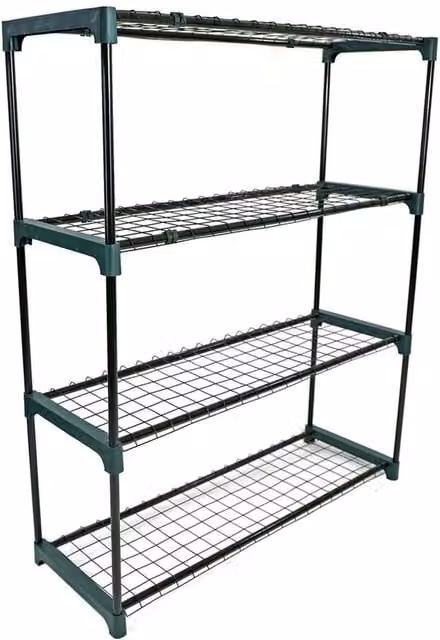 SPETLEK 4 Tier Green Metal Greenhouse Shelving Racking for Garden Plants, 2 Pack