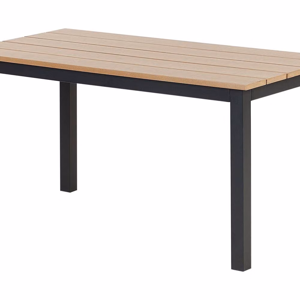 Wyld and Coco Outdoor Coffee Table with Brown Plastic Wood Top and Black Powder Coated Aluminium Frame, W/D/H: 96 x 52 x 50 cm – 2