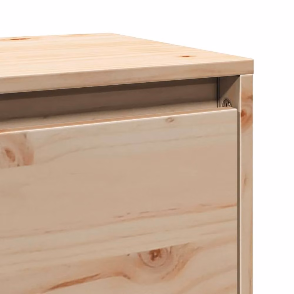 Berkfield Home Wall Mounted Solid Pinewood Cabinet in Beige, W/D/H: 45 x 30 x 35 cm – 3