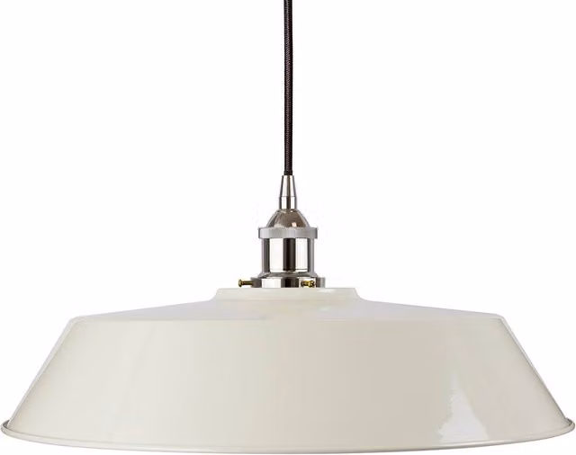 SE Home Chancery Large Round Pendant Light in White and Black with Nickel Finish