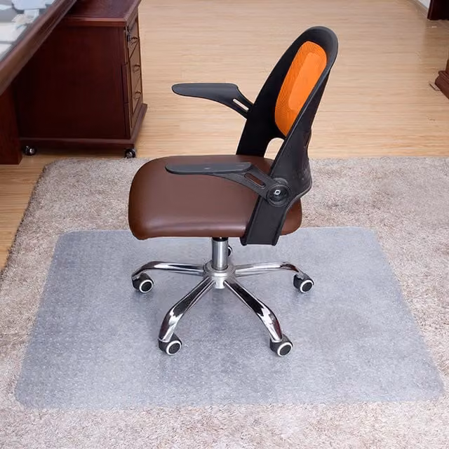 Livingandhome Transparent Plastic Office Chair Mat, Width: 90 cm, Depth: 90 cm, Height: 0.2 cm
