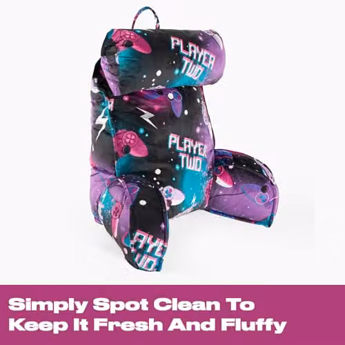 OHS Cuddle Cushion with Detachable Neck Roll and Arms in Purple Neon – 9