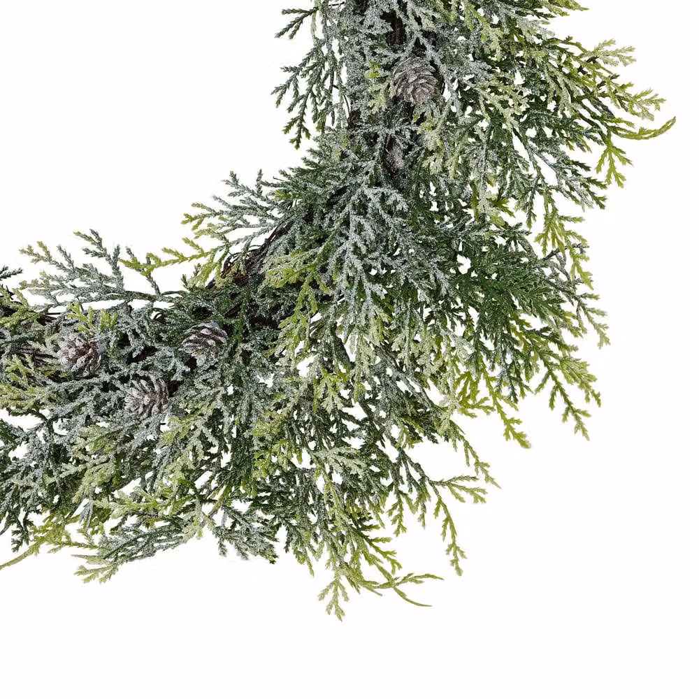 Hill Interiors White and Green Artificial Pine Christmas Wreath – 2