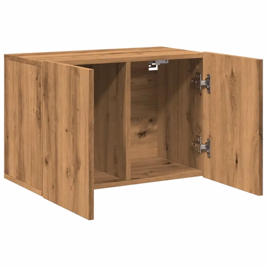 Berkfield Home Wall-mounted Artisan Oak TV Cabinet in Brown, W: 60 cm, D: 30 cm, H: 41 cm – 4