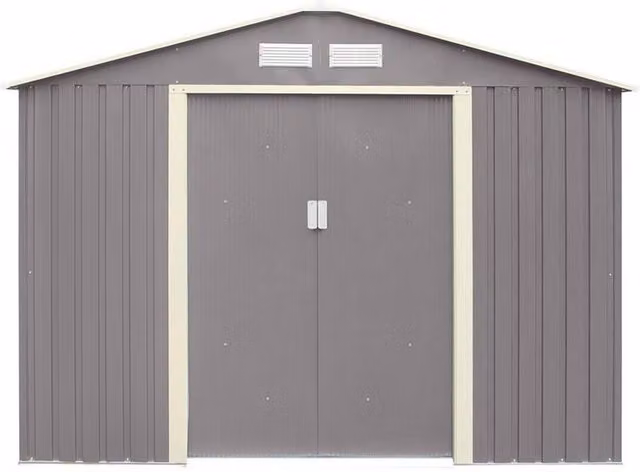 Rowlinson Trentvale Metal Apex Shed in Grey, W: 321 cm, D: 241 cm, H: 205 cm – 5