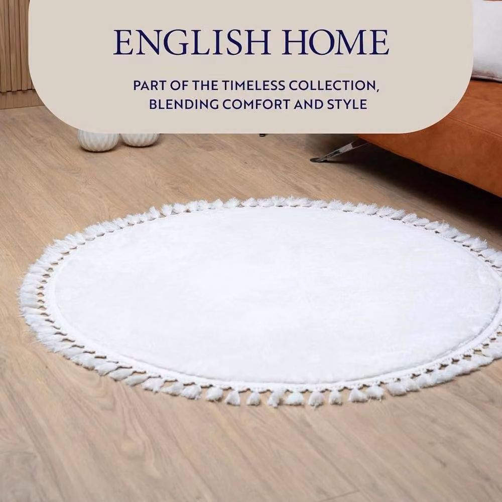 KORVIXA Washable Square Area Rug in White, W/D/H: 100 x 100 x 1 cm – 2