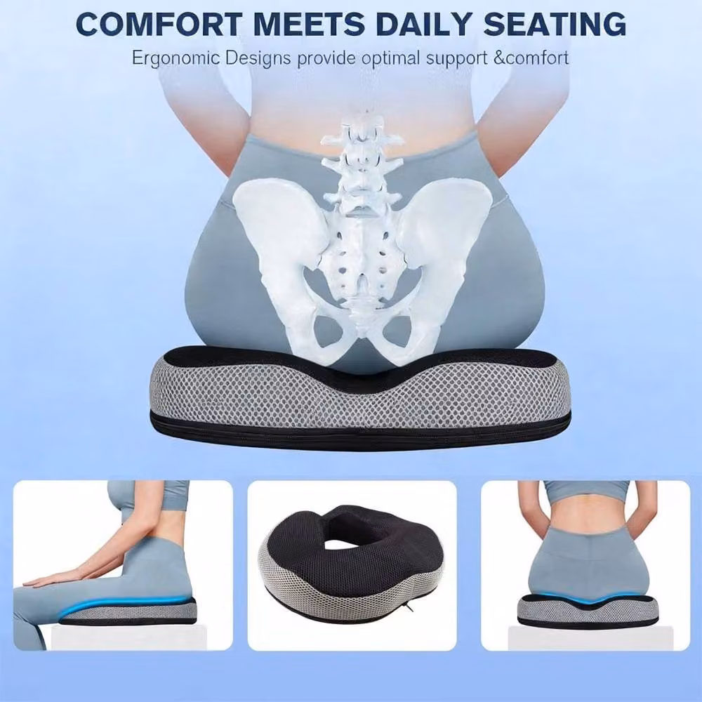 FLAVORA Black Donut Ring Cushion Pillow for Pregnancy and Hemorrhoids, W/D/H: 190 x 100 cm – 3