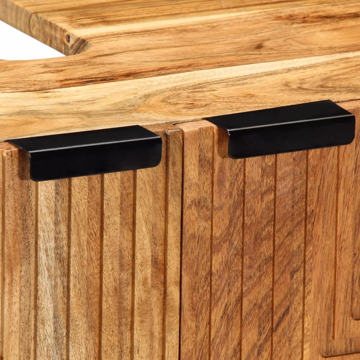 Berkfield Home Modern Bathroom Sink Cabinet in Brown Solid Acacia Wood W/D/H: 62 x 33 x 58 cm – 5