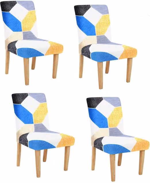 Roseley Blue Graphic Pattern 1 Dining Chair Stretch Removable Covers