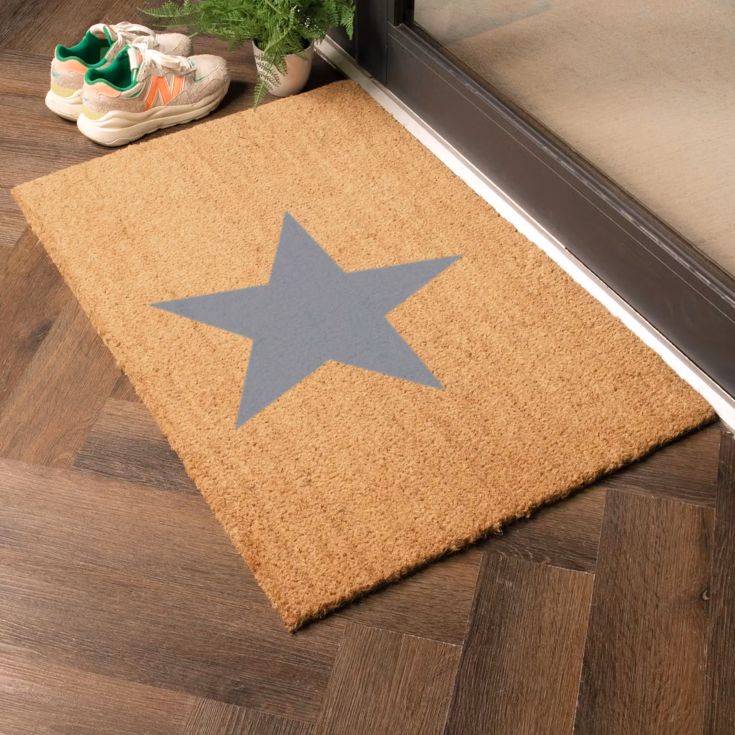 Artsy Mats Country Home Star Extra Large Grey and Beige Coir Doormat, W: 90 cm, D: 60 cm – 2