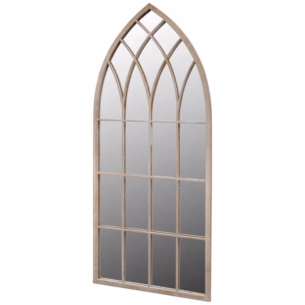 Berkfield Home Gothic Arch Garden Mirror in Silver, Vintage Metal and Glass, H 115 cm x W 50 cm – 2