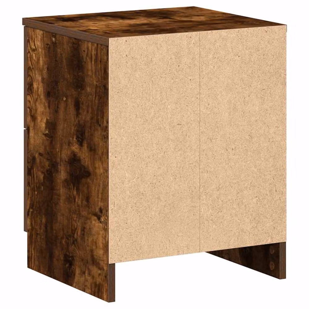 Berkfield Home Bedside Cabinet with 2 Drawers in Smoked Oak Brown, W/D/H: 40 x 36 x 50 cm – 5