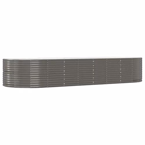 vidaXL Grey Galvanised Steel Raised Bed for Vegetable, Herb or Ornamental Gardens W: 367 cm, D: 140 cm, H: 68 cm – 1
