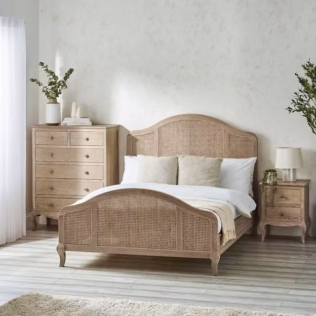 Julian Bowen Fleur Rattan Bed in Light Oak, Double