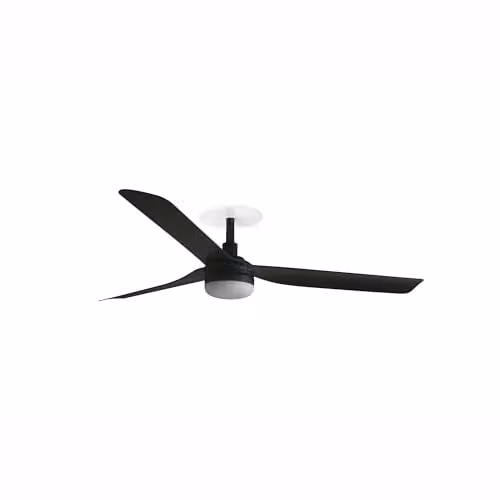 Netlighting Punt Recessed LED Ceiling Fan, Matt Black, 132 cm