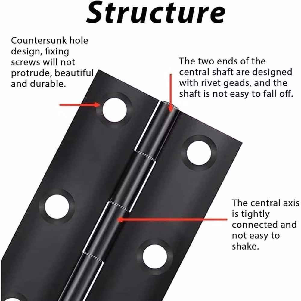 SPETLEK Matt Black Steel Internal Door Butt Hinges, 6 Pack – 3