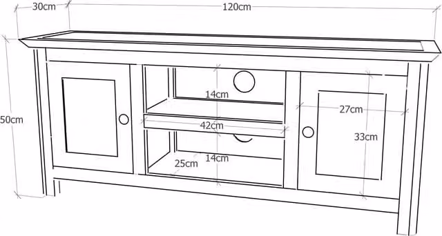 Cabinet Bits Modern 2 Door TV Cabinet in Brown and Multicolour Wood
