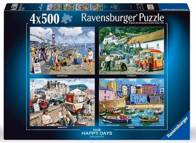 Ravensburger 4 x 500 Piece Jigsaw Puzzles in Multicolour and Blue