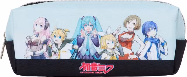 Hatsune Miku Blue and Silver Polyester Flat Pouch Pencil Case