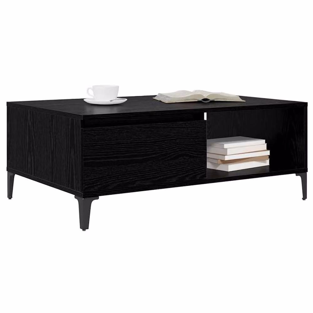 Berkfield Home Black Oak Coffee Table, W: 90 cm, D: 60 cm, H: 35 cm – 3