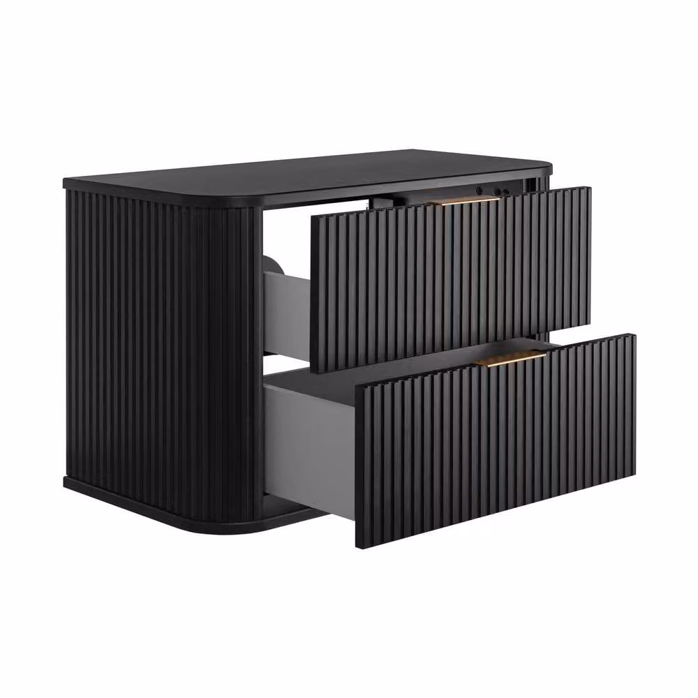 Heze Furniture Glamour Style 2 Drawer Bathroom Vanity Cabinet in Black W/D/H: 80 x 41.5 x 51.7 cm – 3