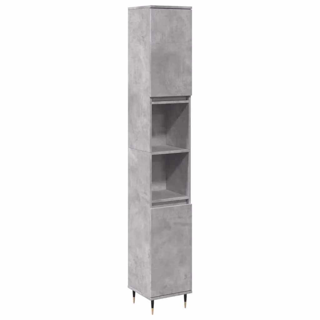 Berkfield Home Industrial Bathroom Cabinet in Concrete Grey, W/D/H: 30 x 30 x 190 cm – 2